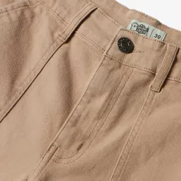 The Souled Store Dark Beige Regular Fit Cargo Jeans image 4