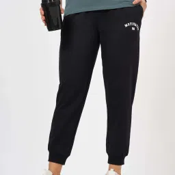 Ajile By Pantaloons Jet Black Cotton Regular Fit Joggers image 4