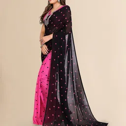 Moda Rapido Polka Dot Printed Half and Half Saree image 3