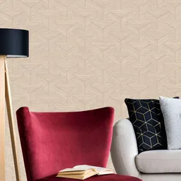 Fedora Wallpapers Pentagon Pops Beige Geometric 3D Printed Waterproof Wallpaper-picture-25