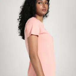 Puma Peach Cotton Regular Fit Logo Printed Top image 3