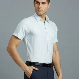 Reid & Taylor White Cotton Regular fit Stripes Shirt image 4