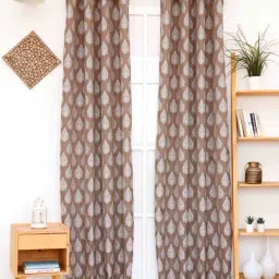 Ariana Brown & White Polyester 5 Ft. Window Curtain-image-18