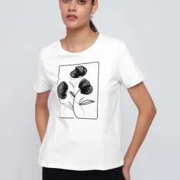 Cover Story White Cotton Regular Fit Printed T-Shirt-picture-15