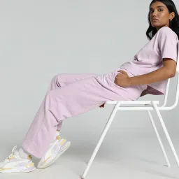 Puma Lilac Logo Print Sports Track Pants image 4
