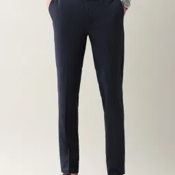 Arrow New York Blue Slim Fit Self Pattern Trousers image 4