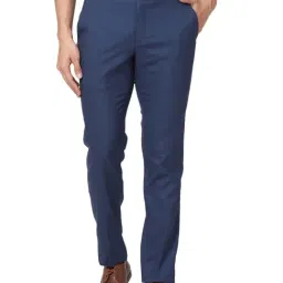 Park Avenue Blue Classic Fit Trousers-picture-19