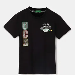 United Colors of Benetton Kids Black Cotton Printed T-Shirt-picture-16