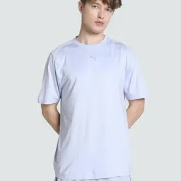Puma Blue Regular Fit Sports T-Shirt-image-5