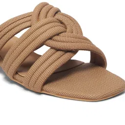 Eridani Women Simone Beige Cross Strap Sandals image 4
