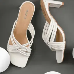 Rocia by Regal Women's White Cross Strap Sandals-picture-29