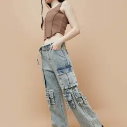 Ginger By Lifestyle Light Blue Cotton Regular Fit Jeans image 4