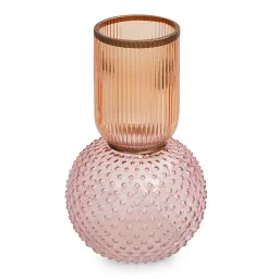 Pure Home and Living Pink & Orange Dual Shaped Ombre Glass Vase image 4