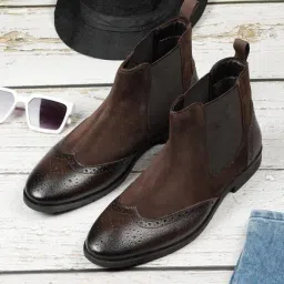 Teakwood Leathers Men's Brown Chelsea Boots-image-59