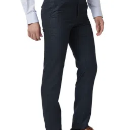 Raymond Blue Classic Fit Texture Trousers image 4