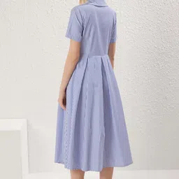 Trendyol Striped Shirt Midi Dress image 3