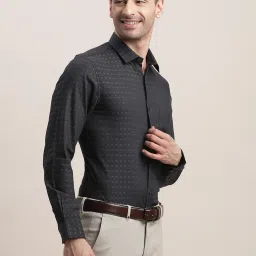 Turtle Black Cotton Regular Fit Dobby Shirt image 4
