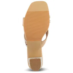 Tresmode Women's Beige Cross Strap Sandals image 4