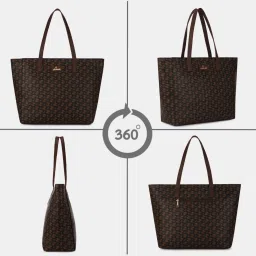 Lavie Miranda Choco Logo Leather Large Tote Bag image 4