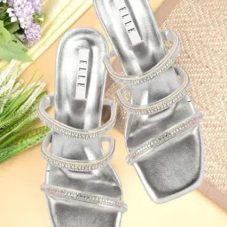 Elle Women's Silver Casual Sandals-picture-34