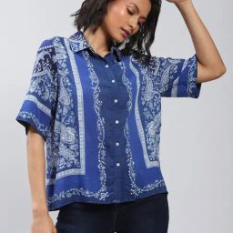 Label Ritu Kumar Blue Printed Shirt-picture-43