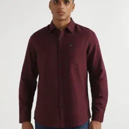 Lee Burgundy Cotton Slim Fit Shirt-picture-13