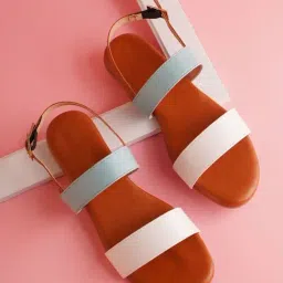 The White Pole Women's Sky Blue Back Strap Sandals-picture-36