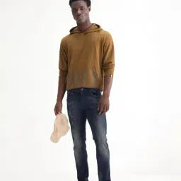 Rare Rabbit Blue Cotton Regular Fit Solid Jeans image 5