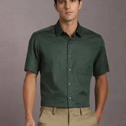 Louis Philippe Green Cotton Regular Fit Shirt-picture-24