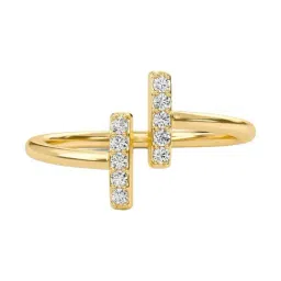 SHINE ETERNAL Lab Grown Diamond 18k (750) Yellow Gold Linear Open Ring for Women-picture-37