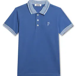 Cantabil Kids Royal Blue Solid Polo T-Shirt-picture-30