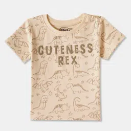 R&B Boys Beige Cotton Graphic Print T-Shirt-picture-47