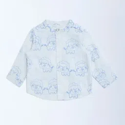 HOP Baby by Westside White Animal Embroidered Cotton Shirt-image-67