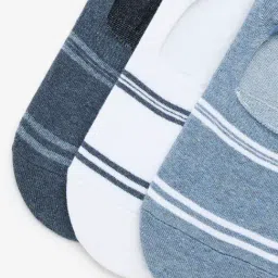 WES Lounge by Westside Blue Striped Invisible Socks - Pack of 3 image 3
