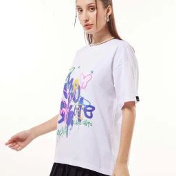 Bewakoof White Print Cotton Relaxed Fit T-Shirt-picture-2