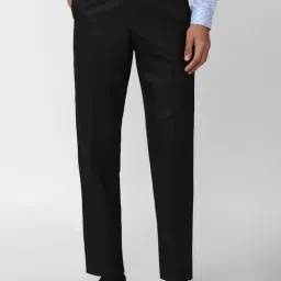 Van Heusen Black Regular Fit Checks Trousers-picture-21