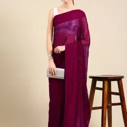 Kalyan Silks Maroon Embellished Saree With Unstitched Blouse-picture-35
