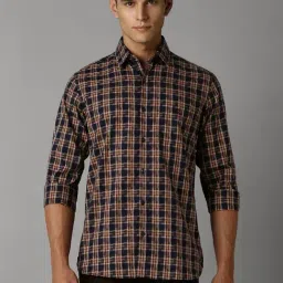 Louis Philippe Multicolored Cotton Slim Fit Checks Shirt-picture-20