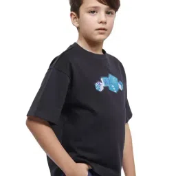 Rare Ones Boys Black Cotton Applique T-Shirt image 3