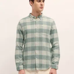 The Bear House Green Cotton Slim Fit Checks Shirt-picture-35