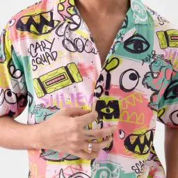 The Souled Store White Cotton Relaxed Fit Graphic Casual Shirts-image-96