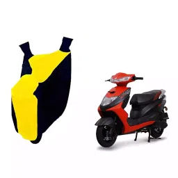 Auto Pearl Waterproof Two Wheeler Cover For Ampere Zeal (Yellow & Blue)-image-3
