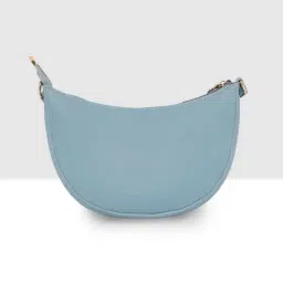 Esbeda Light Blue Textured Small Hobo Bag image 3
