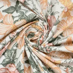 Haus & Kinder Multicolor Microfibre Floral 90 GSM Ultra Soft Single Bedsheet with 1 Pillow Cover image 5