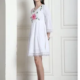 KALINI Floral Print A-Line Dress image 5