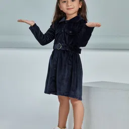 Peppermint Peter Pan Collar Velvet A-Line Dress image 5