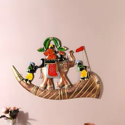 HABERE INDIA Red & Green Textured Metal Abstract Wall Decor Hangings-image-10