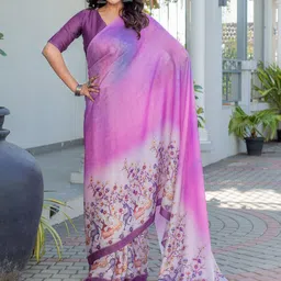 Saree mall Floral Printed Satin Muga Sarees-picture-24