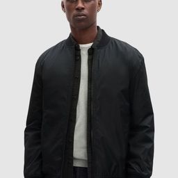 GAP Men Solid Mock Collar Bomber Jackets-picture-34