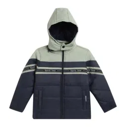 Cantabil Kids Green & Navy Color Block Full Sleeves Jacket-image-49